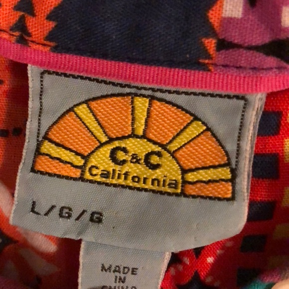 C&C California patchwork front tie top - Picture 2 of 4